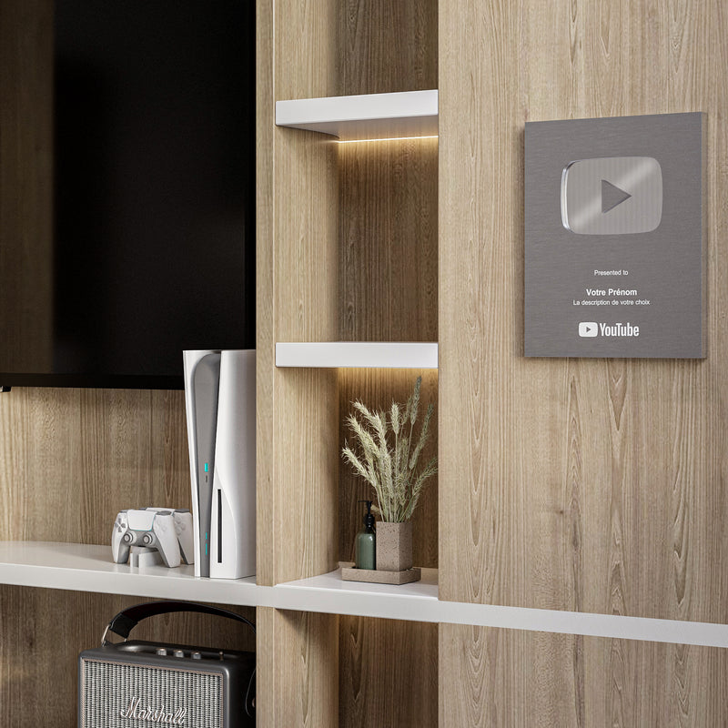 trophée youtube, awardly, trophée youtube personnalisable, cadre, decoration d'interieur, cadre personnalisable